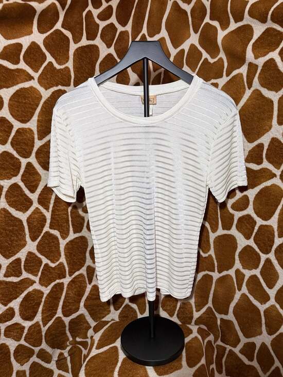 The Attic U.S.A. Tops - The Attic U.S.A. Vintage White Ribbed Short Sleeve T-Shirt